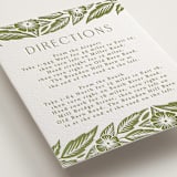 "Printed Floral" - Letterpress Direction Cards in Pistachio by Katharine Watson - Detail