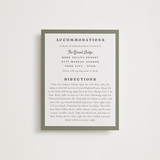 "Sequoia" - Letterpress Direction Cards in Moss by Robert and Stella - Front