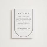 "Classic Arch" - Letterpress Direction Cards in Moss by Corinne Malesic - Front