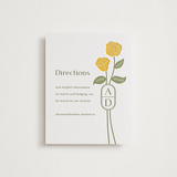 "cottage flowers" - Letterpress Direction Cards in Coffee by Jessica Yeo - Front