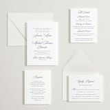 "Empire" - Letterpress Direction Cards in Blueberry by Jennifer Postorino - Invitation Suite