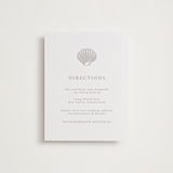 "Simple Seashell" - Letterpress Direction Cards in Dove Grey by Hannah Bowman - Front