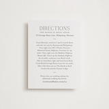 "Among the Evergreens" - Letterpress Direction Cards in Moss by Oscar and Emma - Karly Depew - Front