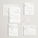 "Amidst Nature" - Letterpress Direction Cards in Olive by Oscar and Emma - Karly Depew - Invitation Suite