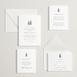 "Evergreens" - Letterpress Direction Cards in Artichoke | Graphite by Itsy Belle Studio - Invitation Suite