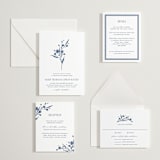 "Helena" - Letterpress Direction Cards in Blueberry by Kate Ahn - Invitation Suite