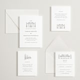 "Italian Countryside" - Letterpress Direction Cards in Graphite by Melinda Denison - Invitation Suite