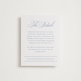 "Simple Formality" - Letterpress Direction Cards in Provincial Blue by Everett Paper Goods - Front
