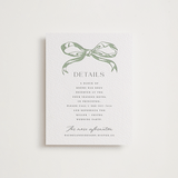 "Big Bow" - Letterpress Direction Cards in Mint by Teju Reval - Front