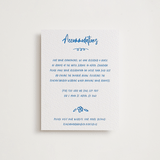 "Sketched Crest" - Letterpress Direction Cards in Sapphire by Jenna Holcomb - Front