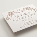 "Wildflower Garland" - Letterpress Direction Cards in Matte Gold by Susan Zinader - Detail