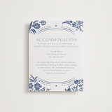 "Porcelain Garden" - Letterpress Direction Cards in Lapis by Corinne Malesic - Front