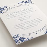"Porcelain Garden" - Letterpress Direction Cards in Lapis by Corinne Malesic - Detail