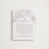 "Sketched Blooms" - Letterpress Direction Cards in Coffee by Kristen Smith - Front