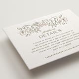 "Sketched Foliage" - Letterpress Direction Cards in Nude by Susan Zinader - Detail