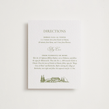 "Vineyard Elegance" - Letterpress Direction Cards in Pistachio by Lucrecia Caporale - Front