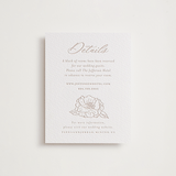 "Camellia.." - Letterpress Direction Cards in Latte by Vera Lim - Front