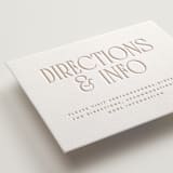 "title" - Letterpress Direction Cards in Latte by JoAnn Jinks - Detail