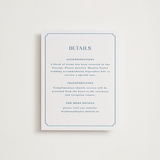 "Flowers monogram" - Letterpress Direction Cards in Sky Blue by Cass Loh - Front