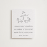 "Note" - Letterpress Direction Cards in Gravel by Baumbirdy - Front