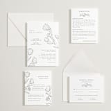 "Bouvardia" - Letterpress Direction Cards in Graphite by Deynaaz Daraei - Invitation Suite