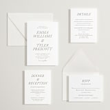 "Magnolia" - Letterpress Direction Cards in Graphite by Eric Clegg - Invitation Suite