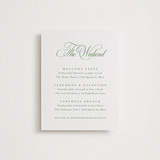 "Chic Script" - Letterpress Direction Cards in Cucumber by Kelly Schmidt - Front