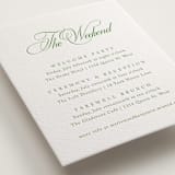 "Chic Script" - Letterpress Direction Cards in Cucumber by Kelly Schmidt - Detail