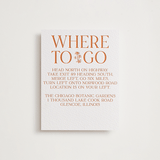 "Floral Emblem" - Letterpress Direction Cards in Pumpkin by Baumbirdy - Front