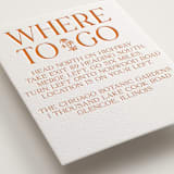 "Floral Emblem" - Letterpress Direction Cards in Pumpkin by Baumbirdy - Detail