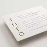 "Ayumi" - Letterpress Direction Cards in Pistachio by Melanie Kosuge - Detail
