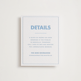 "Sienna" - Letterpress Direction Cards in Sky Blue by Ellen Schlegelmilch - Front