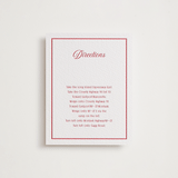 "Ritzy" - Letterpress Direction Cards in Scarlet by Nicoletta Savod - Front