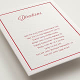 "Ritzy" - Letterpress Direction Cards in Scarlet by Nicoletta Savod - Detail