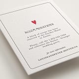 "Red Hearts" - Letterpress Direction Cards in Scarlet by Helena Vitto - Detail