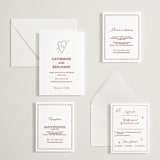 "Crazy Little Thing Called Love" - Letterpress Direction Cards in Maraschino by Helena Vitto - Invitation Suite