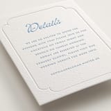 "Victorian Chic" - Letterpress Direction Cards in Sky Blue by Morgan Kendall - Detail