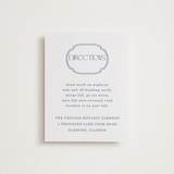 "Flora Arch" - Letterpress Direction Cards in Provincial Blue by Baumbirdy - Front