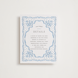 "Margot" - Letterpress Direction Cards in Sky Blue by Erin L. Wilson - Front