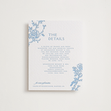"Classic Toile" - Letterpress Direction Cards in Sky Blue by Jenna Holcomb - Front