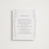 "Delicately" - Letterpress Direction Cards in Gravel by Nicoletta Savod - Front