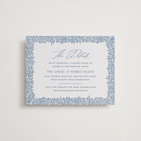 "Hummingbird Botanicals" - Letterpress Direction Cards in Provincial Blue by Erin Deegan - Front