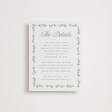 "Blue Crest" - Letterpress Direction Cards in Provincial Blue by Hooray Creative - Front