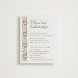 "Vintage Blooms" - Letterpress Direction Cards in Pistachio by Creo Study - Front
