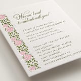 "Vintage Blooms" - Letterpress Direction Cards in Pistachio by Creo Study - Detail