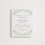"Flower Garden" - Letterpress Direction Cards in Tea Green by Susan Moyal - Front