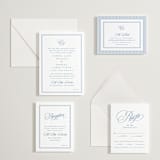 "POSH" - Letterpress Direction Cards in Pacific Blue by Creo Study - Invitation Suite