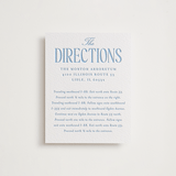 "Big Day" - Letterpress Direction Cards in Sky Blue by Baumbirdy - Front