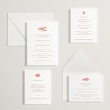 "lobster" - Letterpress Direction Cards in Poppy by Pippa Shaw - Invitation Suite