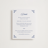 "Talavera Tiles" - Letterpress Direction Cards in Lapis by Olivia Raufman - Front